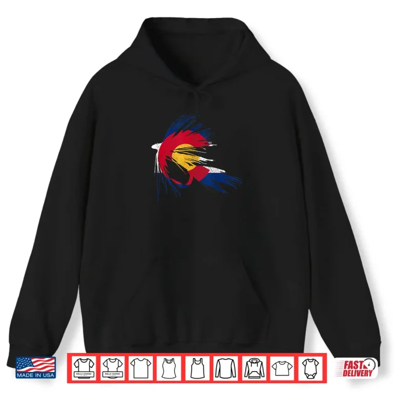 Hoodie Colorado Fly Fishing Flag Trout Fish Fisherman Gift Shirt