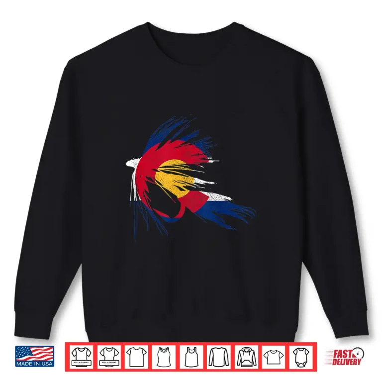 Sweatshirt Colorado Fly Fishing Flag Trout Fish Fisherman Gift Shirt