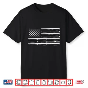 Fly Rod Fishing American Flag Shirt   Fishersman Shirt