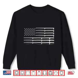 Sweatshirt FLY ROD FISHING American Flag Shirt Fishersman Shirt