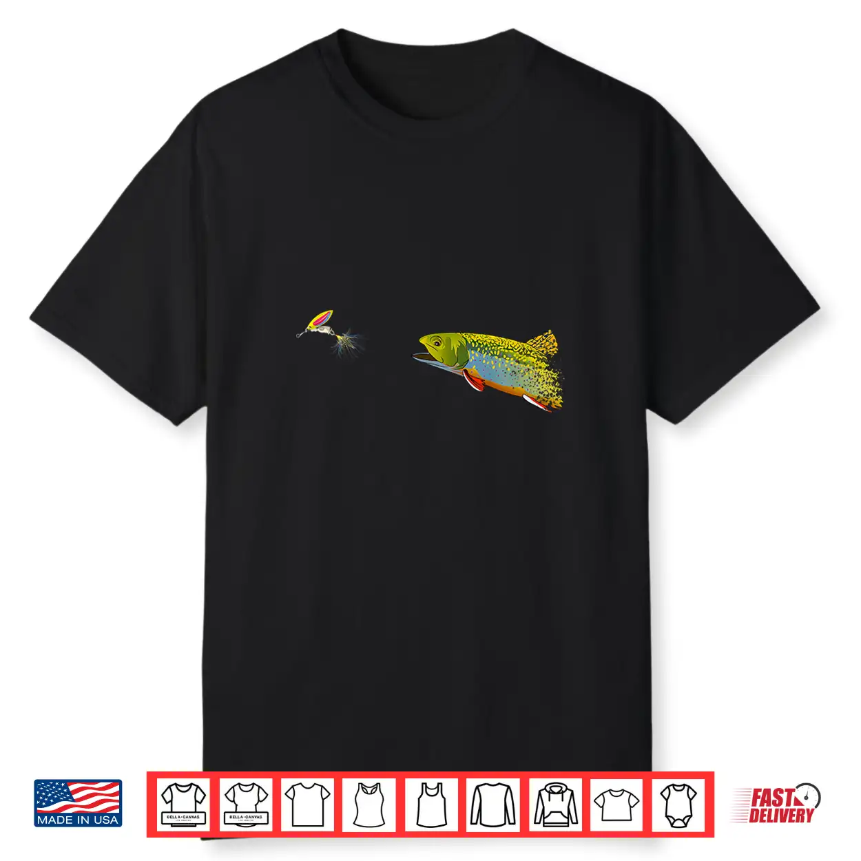 Fly Fishing Brook Trout Graphic For Fisherman Shirt Fly Fishing Brook Trout Graphic For Fisherman Shirt