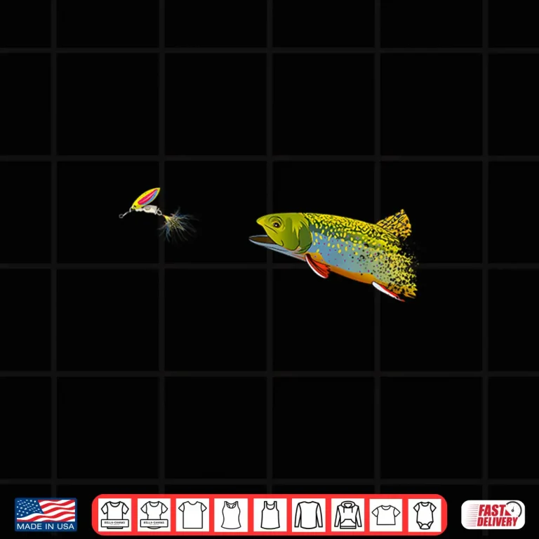 Design Fly Fishing Brook Trout Graphic For Fisherman Shirt