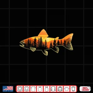 Design Fishing Trout Angler Fisherman Nature Forest Fly Fishing Shirt