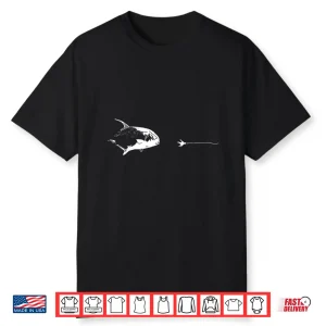 Graphic Fly Fishing Hook Line Fish Permit Shirt