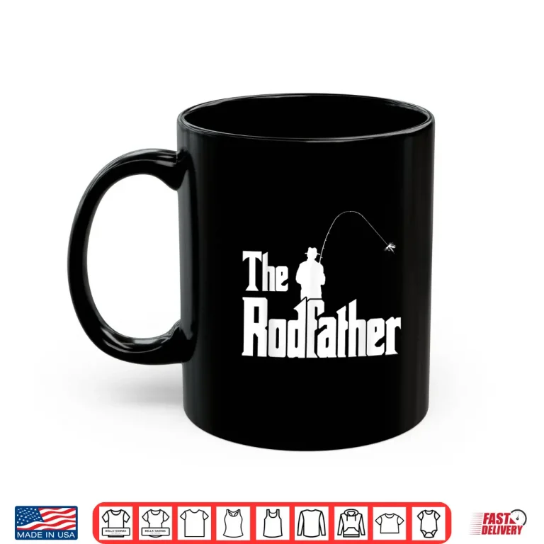 Mug Mens The Rodfather Funny Fisherman T Shirt Sea Fly Fishing Tee