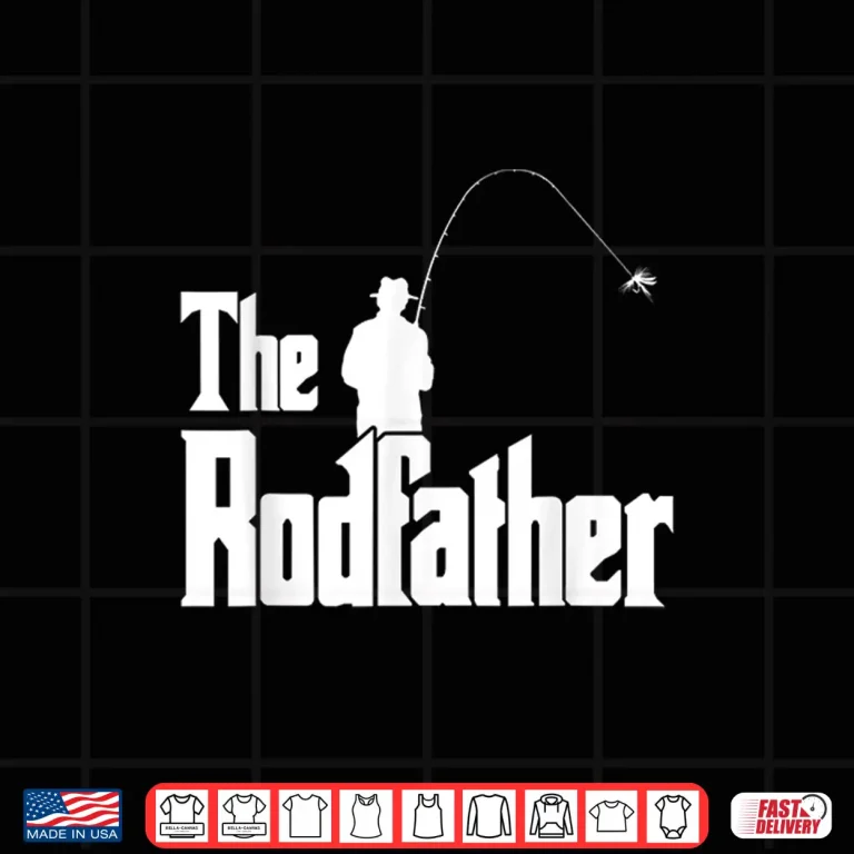 Design Mens The Rodfather Funny Fisherman T Shirt Sea Fly Fishing Tee