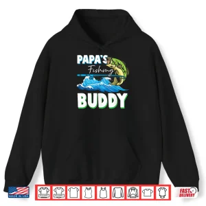 Hoodie Papas Fishing Buddy Dad and Children Angler Hobby Shirt