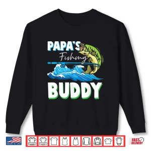 Sweatshirt Papas Fishing Buddy Dad and Children Angler Hobby Shirt