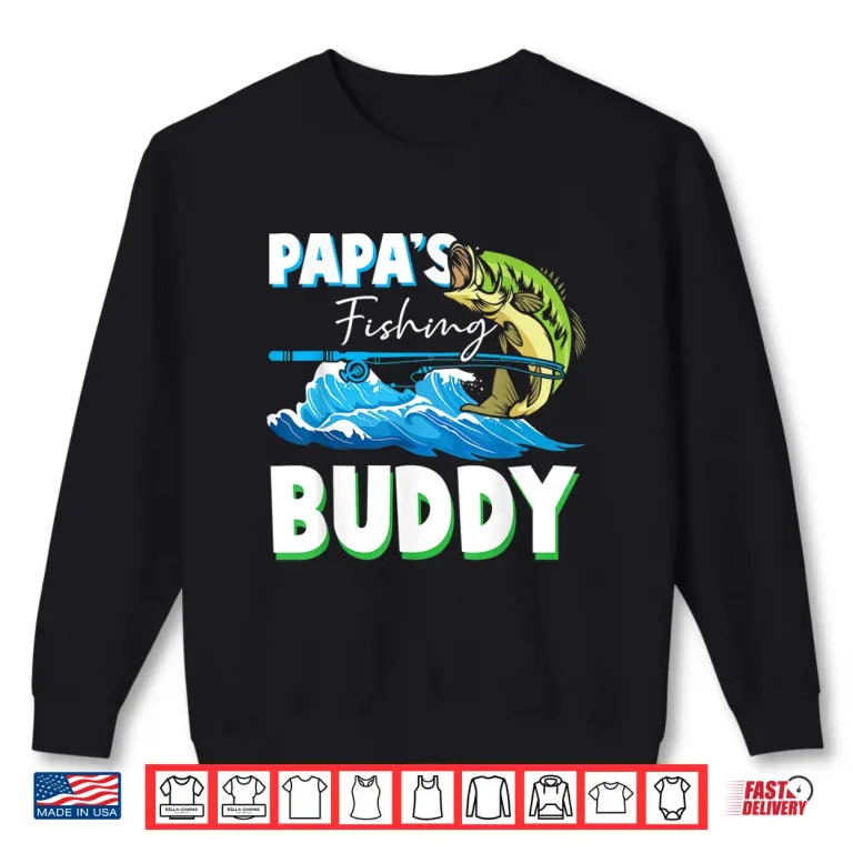 Sweatshirt Papas Fishing Buddy Dad and Children Angler Hobby Shirt
