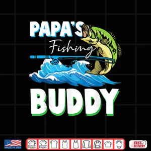 Design Papas Fishing Buddy Dad and Children Angler Hobby Shirt