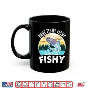 Mug Trout Fly Fishing Shirt Here Fishy Kids Women Lady Fisherman Shirt