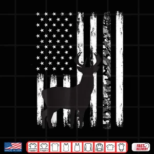 Design Camouflage Deer Hunting Gifts Men Dad Hunter Camo USA Flag Shirt