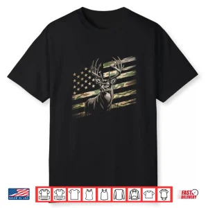 Deer Hunting Camo American Flag Buck Usa Shirt