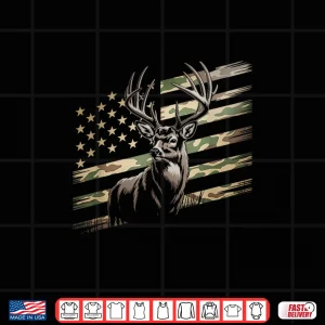 Design Deer Hunting Camo American Flag Buck USA Shirt