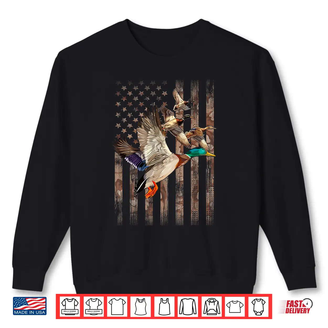 Duck Hunter American Flag Waterfowl Hunting Camouflage Men Shirt Duck Hunter American Flag Waterfowl Hunting Camouflage Men Shirt