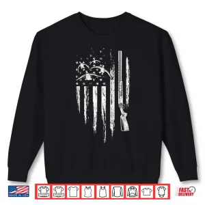 Sweatshirt Duck Hunting American Flag Waterfowl Goose Gift For Hunter Shirt