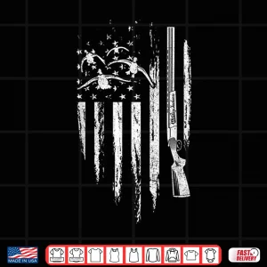 Design Duck Hunting American Flag Waterfowl Goose Gift For Hunter Shirt