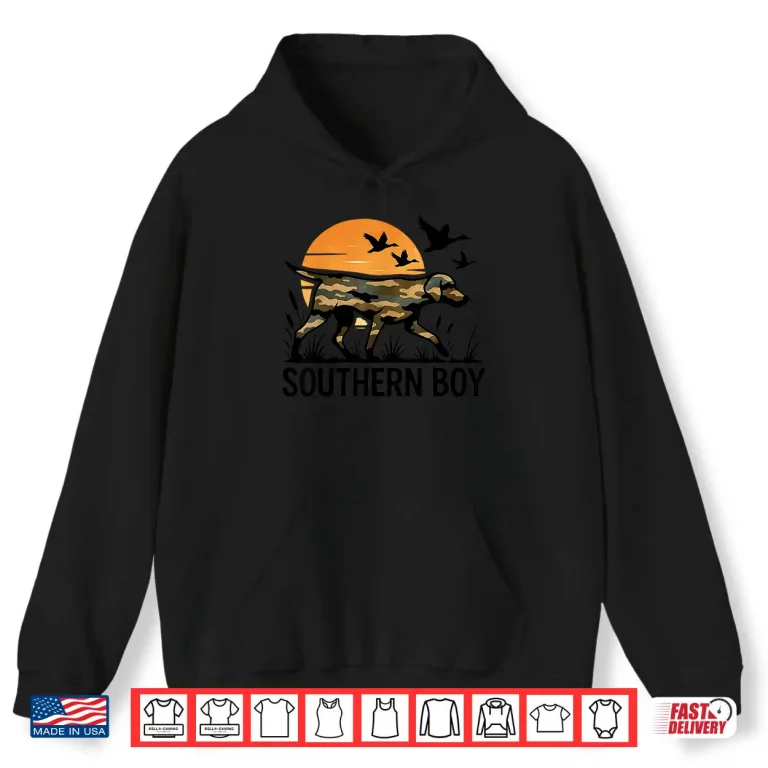 Hoodie Local Southern Boy Duck Hunting camo Outdoor Dog Camouflage Shirt