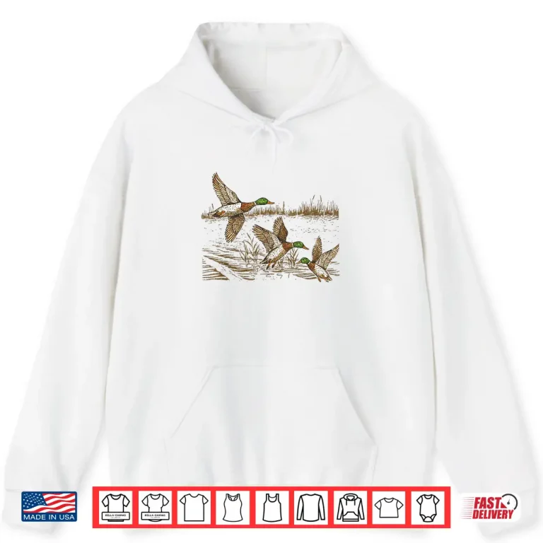 Hoodie Mallard Duck Hunting Season Hunter Outdoor Vintage Wildlife Shirt