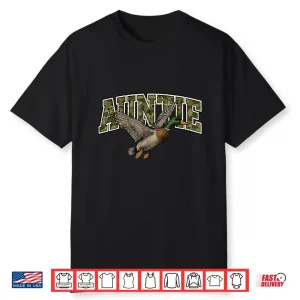 Retro Camouflage Camo Auntie Duck Hunting New Aunt Pregnancy Shirt