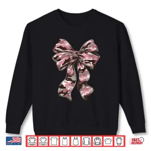 Sweatshirt Pink Camouflage Old Camo Bow Camo Coquette Bow Hunting Women Shirt