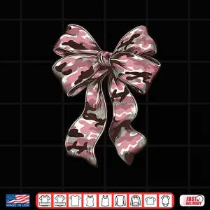 Design Pink Camouflage Old Camo Bow Camo Coquette Bow Hunting Women Shirt