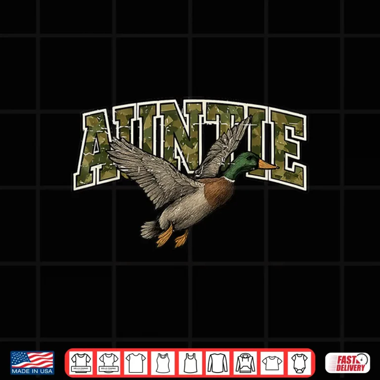 Design Retro Camouflage Camo Auntie Duck Hunting New Aunt Pregnancy Shirt