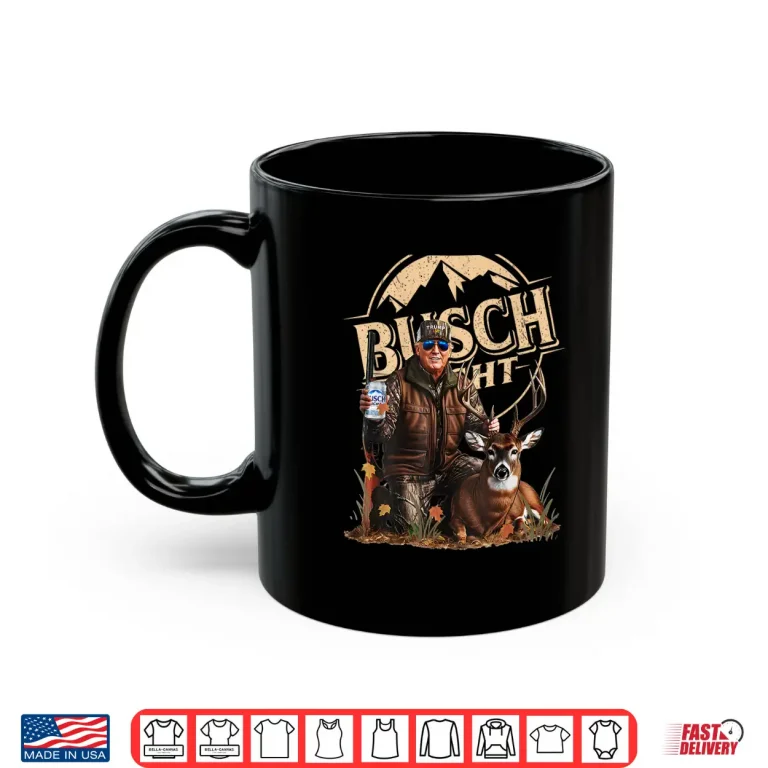 Mug Retro Trump Hunting Deer Funny Beer Drinking Hunting ON BACK Shirt