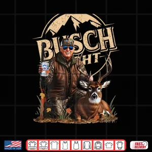 Design Retro Trump Hunting Deer Funny Beer Drinking Hunting ON BACK Shirt