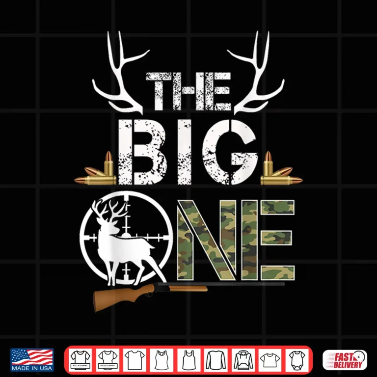 Design The Big One Birthday Boy Deer Hunter Camouflage 1st Birthday Shirt