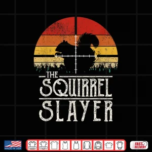 Design Vintage Sunset Retro Style Squirrel Hunting Squirrel Slayer Shirt