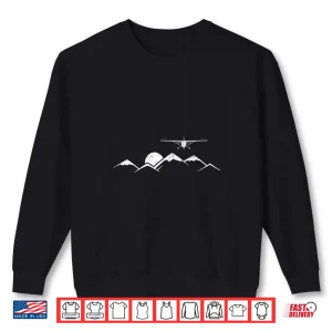 Sweatshirt Airplane Over Mountains Gift for Pilots Shirt