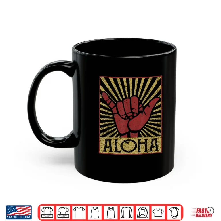 Mug Aloha Hawaiian Hawaii Vintage Distressed Shaka Sign Shirt