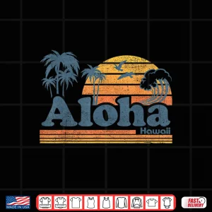 Design Aloha Hawaii Vintage Beach Summer Surfing 70s Retro Hawaiian Shirt