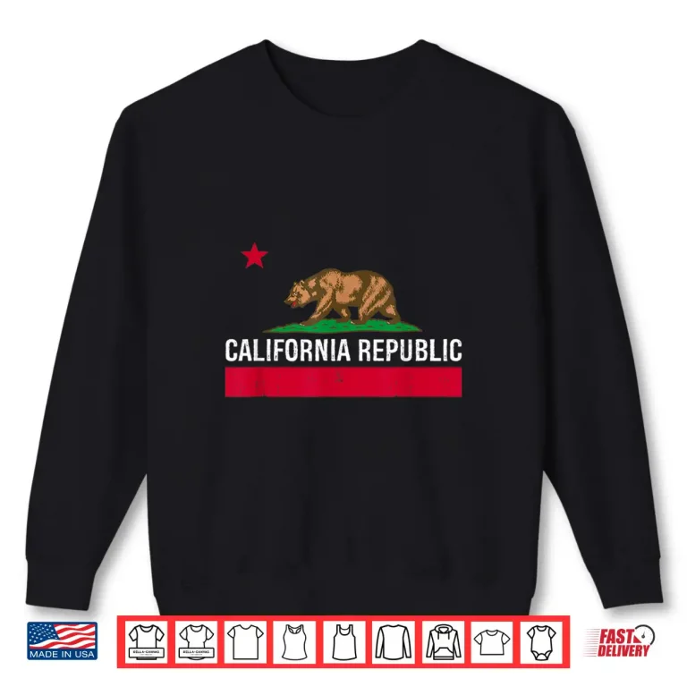 Sweatshirt California Republic State Flag Shirt
