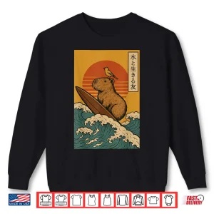 Sweatshirt Capybara Surfing Japanese Shirt