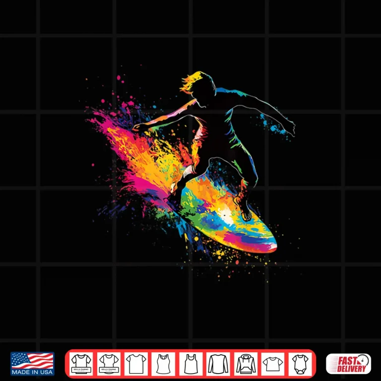 Design Colorful Surfing Surfboard Shirt