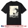 Funny Cat Surfing The Great Wave Japanese Ukiyo E Art Shirt