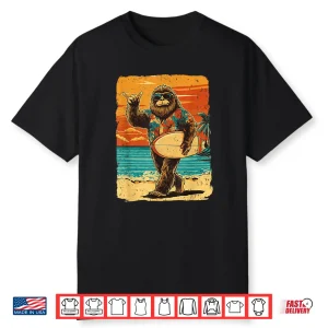 Funny Bigfoot Aloha Hawaiian Surfing Tropical Beach Surfer Shirt