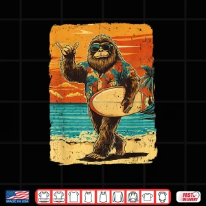 Design Funny Bigfoot Aloha Hawaiian Surfing Tropical Beach Surfer Shirt