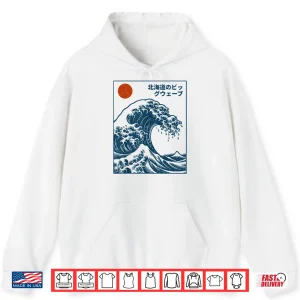 Hoodie Great Wave Otaku Surfing Vintage Japanese Graphic Tee Men Shirt