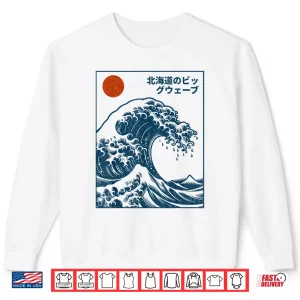 Sweatshirt Great Wave Otaku Surfing Vintage Japanese Graphic Tee Men Shirt
