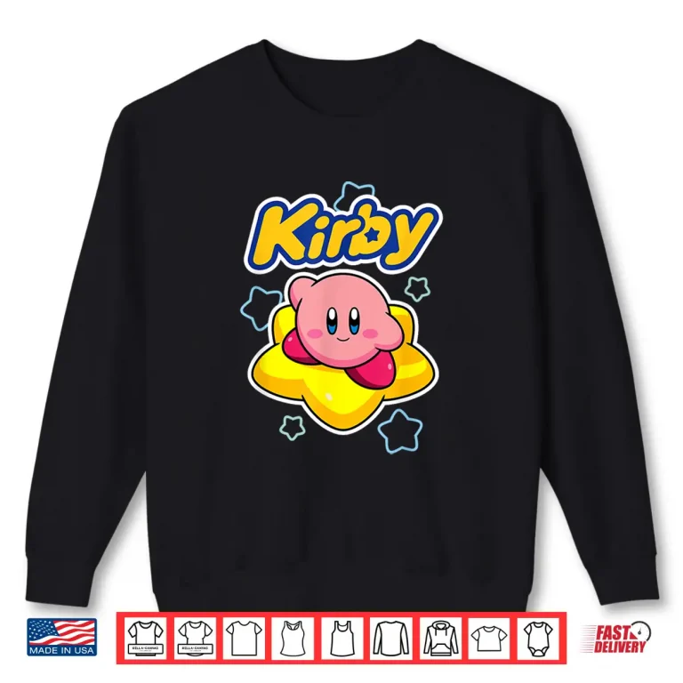 Sweatshirt Kirby Nintendo Big Star Surfing Portrait Shirt