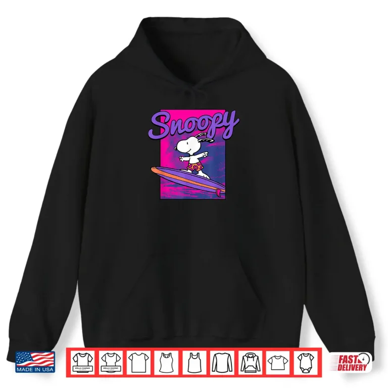 Hoodie Peanuts Neon Surfing Snoopy Shirt