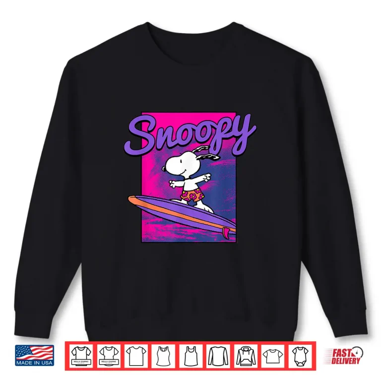 Sweatshirt Peanuts Neon Surfing Snoopy Shirt