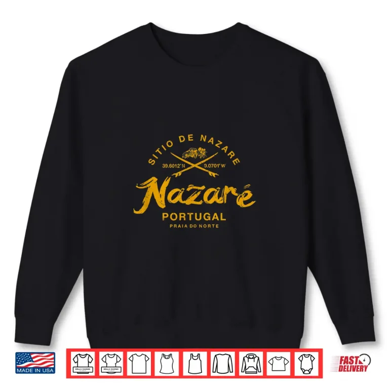 Sweatshirt Nazare Portugal Surfing Vintage Retro Shirt
