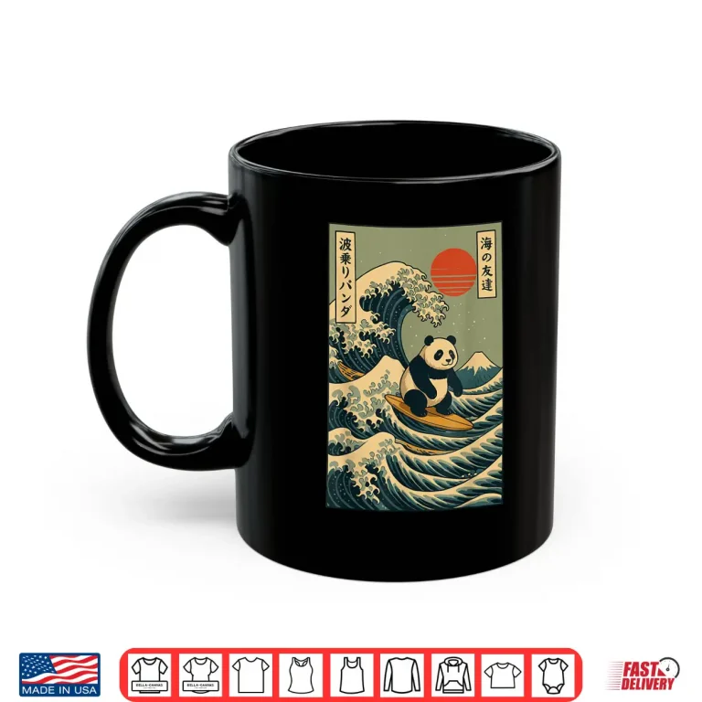 Mug Panda Surfing Japanese Shirt