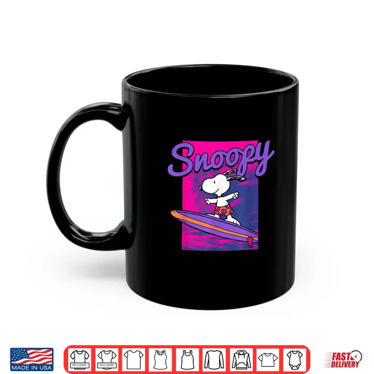 Mug Peanuts Neon Surfing Snoopy Shirt