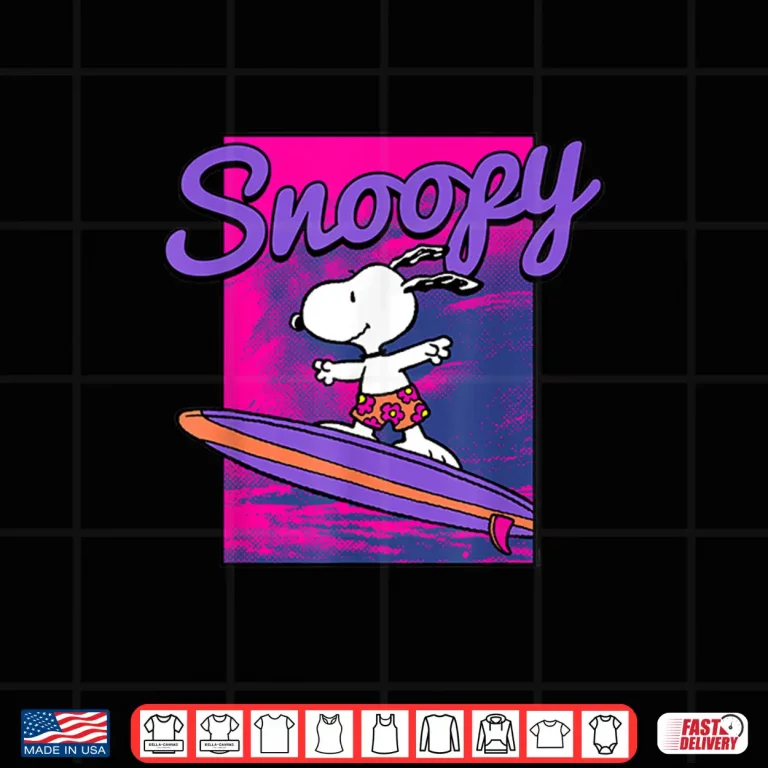 Design Peanuts Neon Surfing Snoopy Shirt