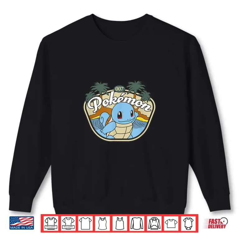 Sweatshirt Pokemon 007 Squirtle Surfing Outdoors Adventure Beach Poster Shirt